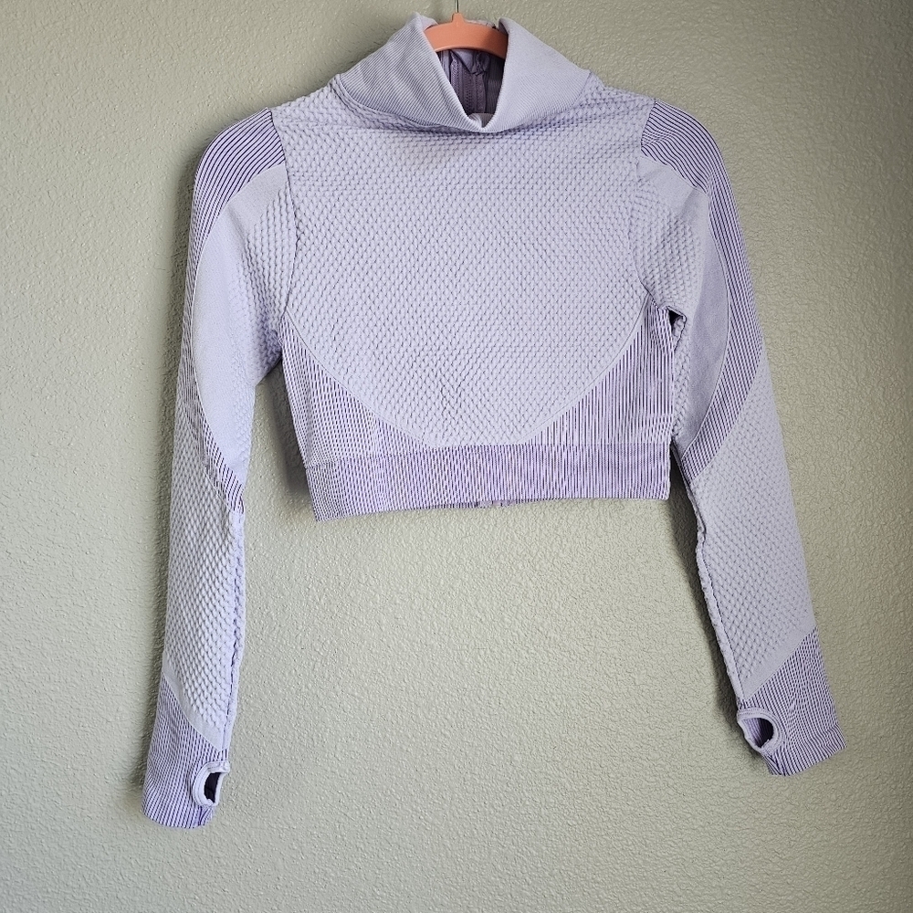NEW Countouring Gym Yoga Outfit Colorblock Zip Up Sport Jacket Crop L - Picture 3 of 10